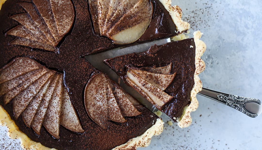 Semi Sweet Chocolate Pear Tart