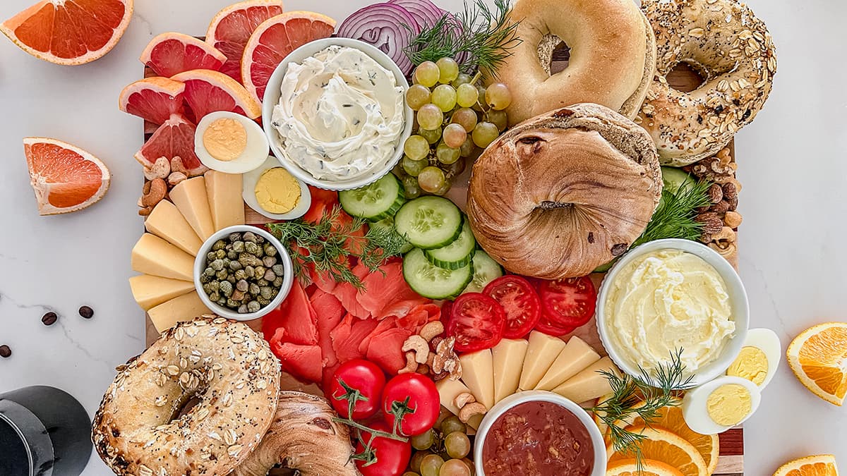 Bagel Board with Lox and Veggies